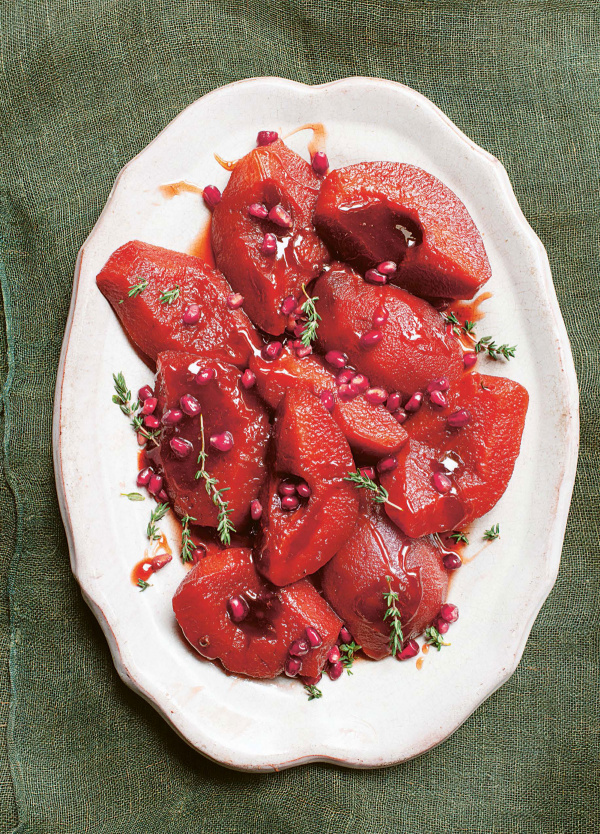 Image of Nigella's Pomegranate-Poached Quinces