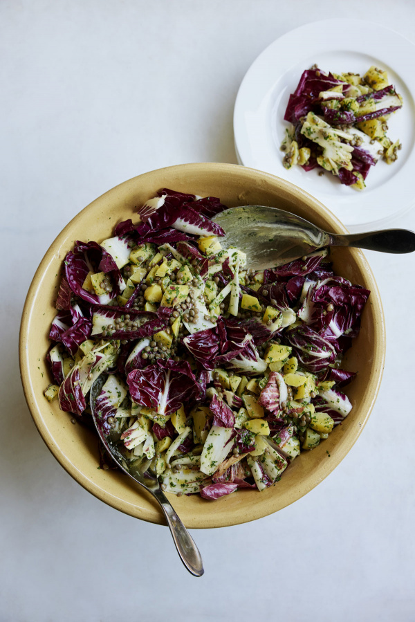 Image of King's Potatoes with Lentils, Chicories and Anchoiade