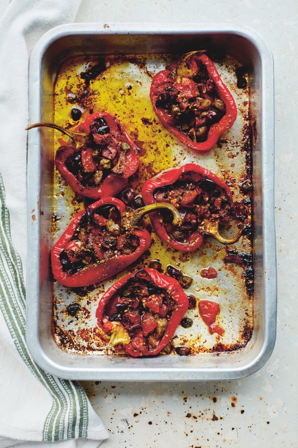 Image of Yasmin Khan's Roast Red Peppers with Olives and Capers