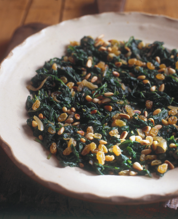 Spinach With Pinenuts and Sultanas