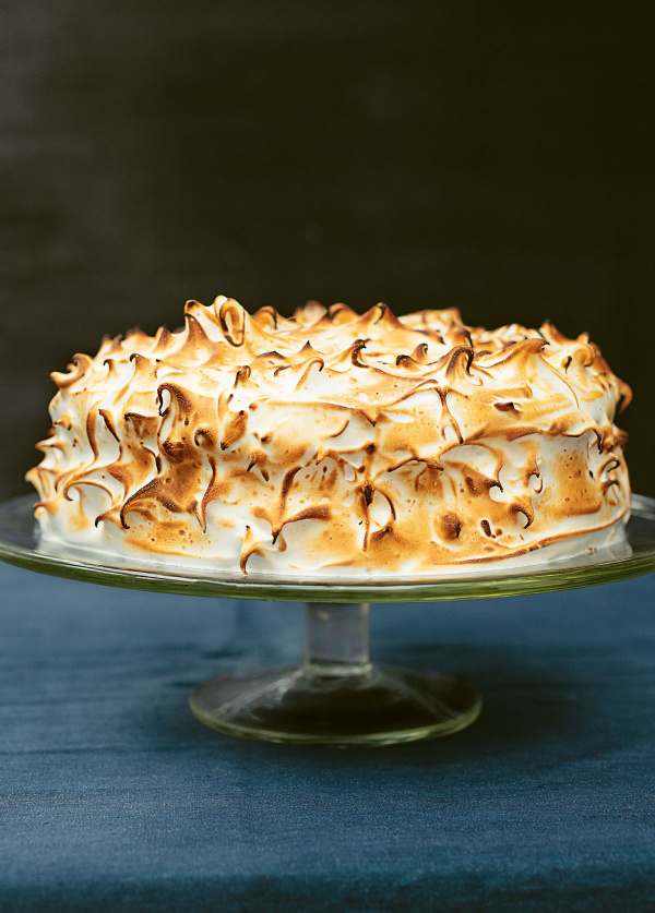 Image of Nigella's Toasted Marshmallow and Rhubarb Cake